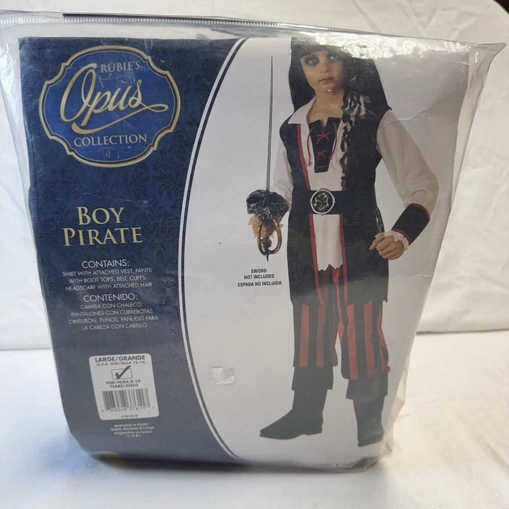 Rubies Opus Collection BOY PIRATE Complete Costume- Dress Up- Size Large 12-14